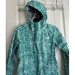 The North Face Womens Alta Vista Dry Vent Hooded Rain Jacket Dark Sage  XS